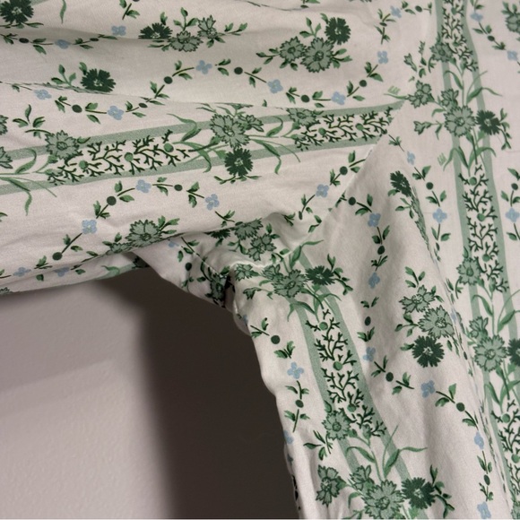 Hill House Women's The James Shirt Green and White Vine Stripe Large - Picture 9 of 11